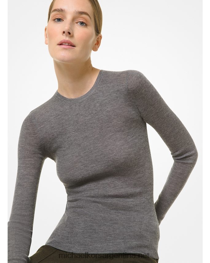 unisexo banquero gris suéter de cachemira de peso pluma de la colección Michael Kors T46HB03714