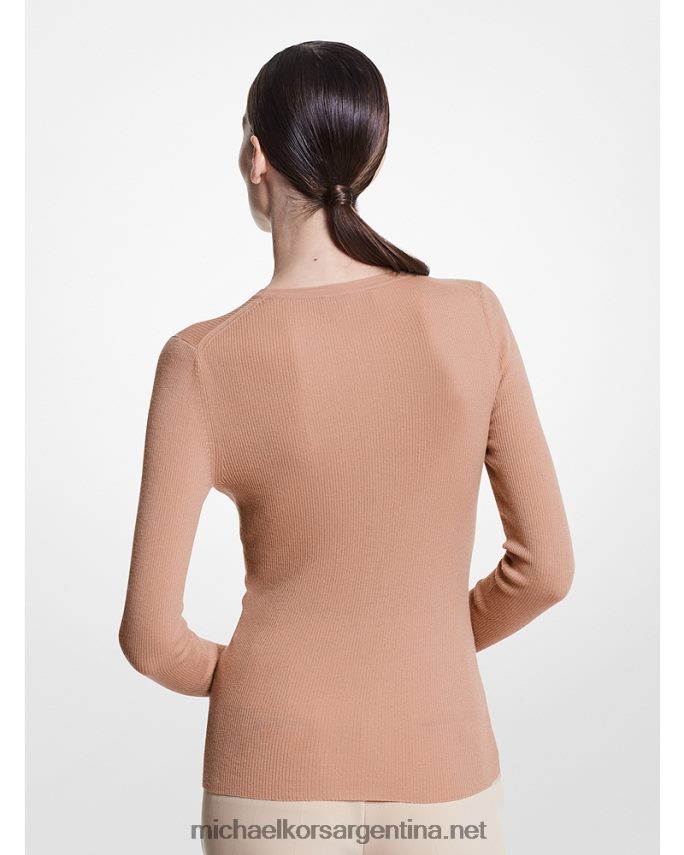 unisexo bronceado suéter de cachemir de peso pluma de la colección hutton Michael Kors T46HB03501