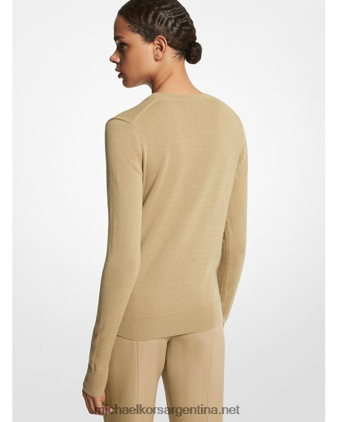 unisexo duna jersey de cashmere con cuello de pico Michael Kors T46HB03542