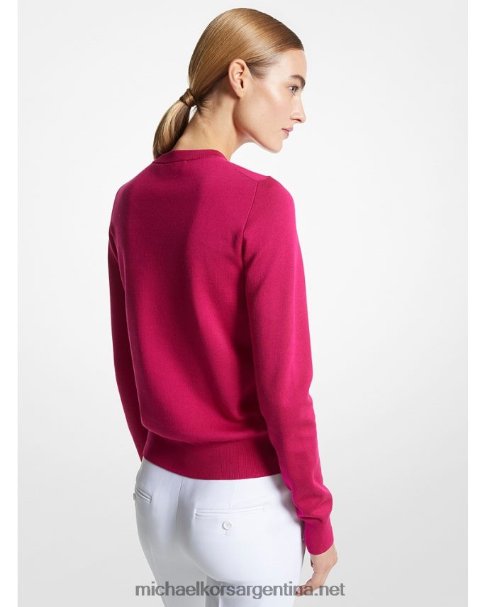 unisexo fucsia jersey de cuello redondo de seda de la colección Michael Kors T46HB03517