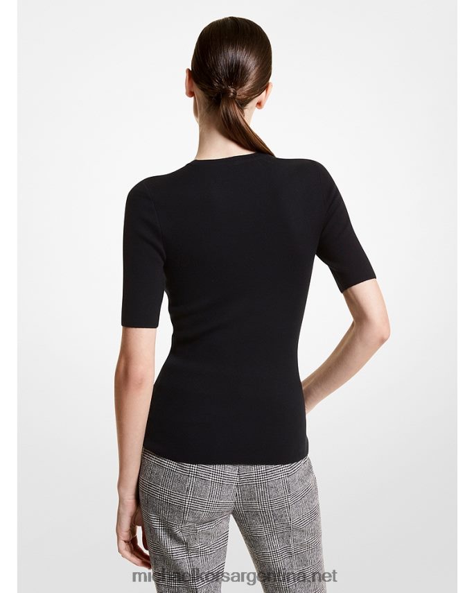 unisexo negro jersey de cashmere con manga tres cuartos de la colección Michael Kors T46HB03603