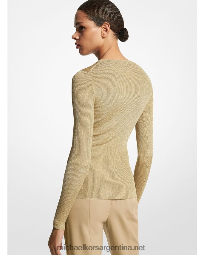 unisexo oro jersey de mezcla de viscosa metalizada de peso pluma de collection hutton Michael Kors T46HB03470