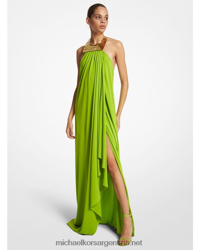 unisexo cal colección crepe jersey collar vestido Michael Kors T46HB03519