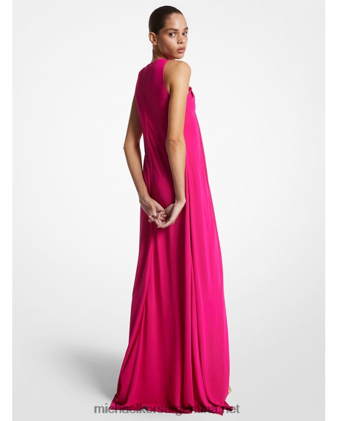 unisexo fucsia colección crepe jersey collar vestido Michael Kors T46HB03515