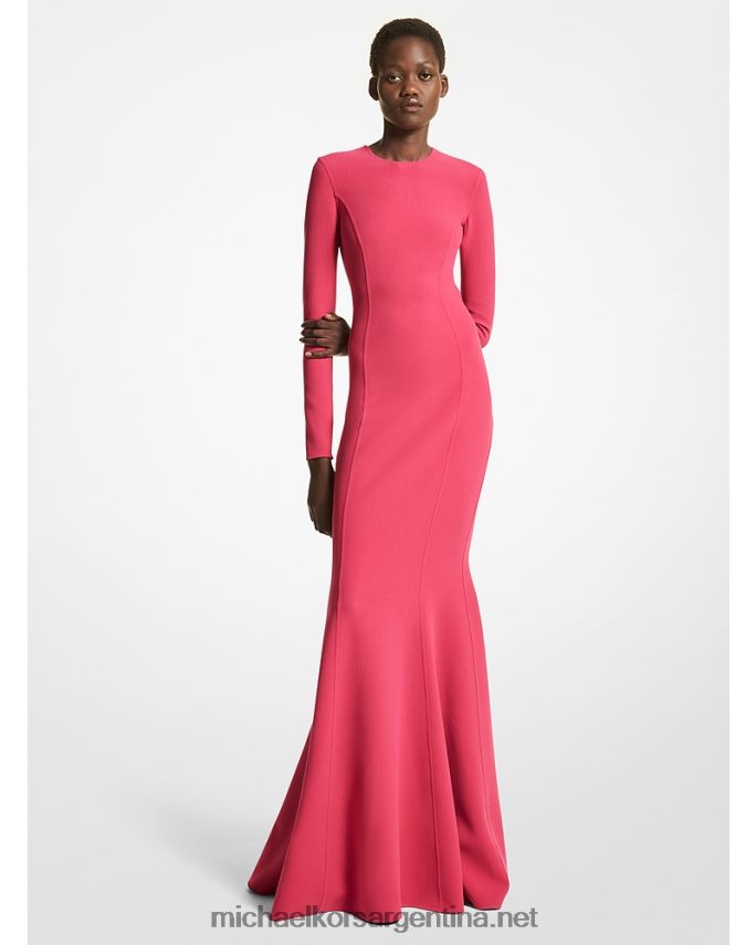 unisexo fucsia vestido de cola de pez de lana elástica de la colección Michael Kors T46HB03645