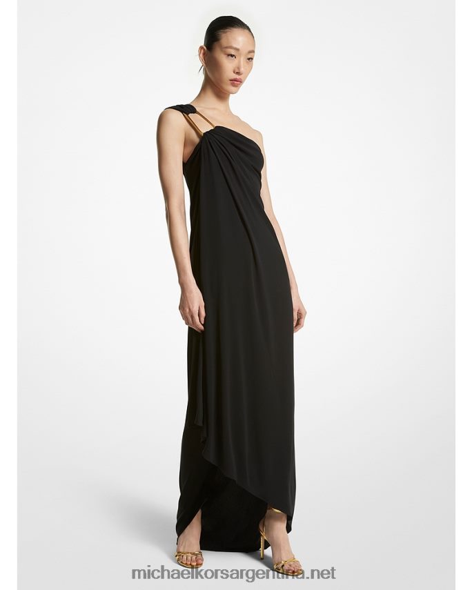 unisexo negro vestido estilo toga de jersey de crepé de la colección Michael Kors T46HB03382