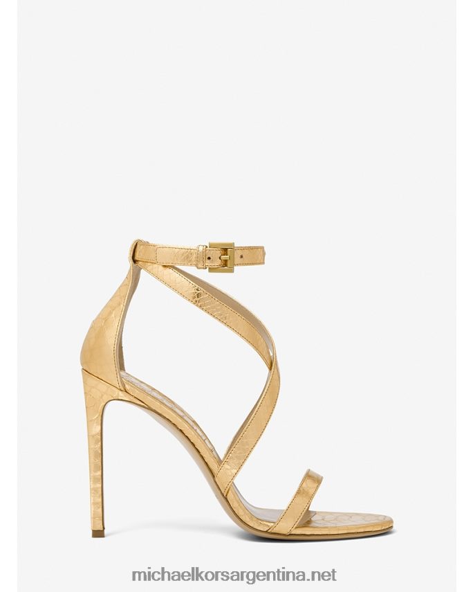 unisexo latón antiguo sandalia colección ingrid metalizado piel grabado pitón Michael Kors T46HB03866