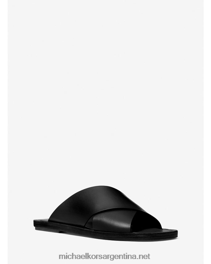 unisexo negro chanclas de piel de la colección ruth Michael Kors T46HB03870