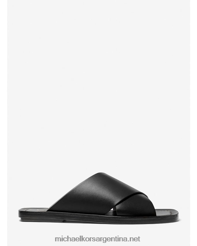 unisexo negro chanclas de piel de la colección ruth Michael Kors T46HB03870