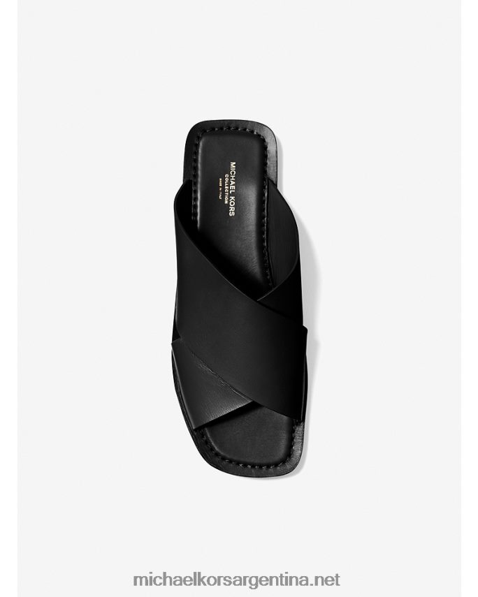 unisexo negro chanclas de piel de la colección ruth Michael Kors T46HB03870