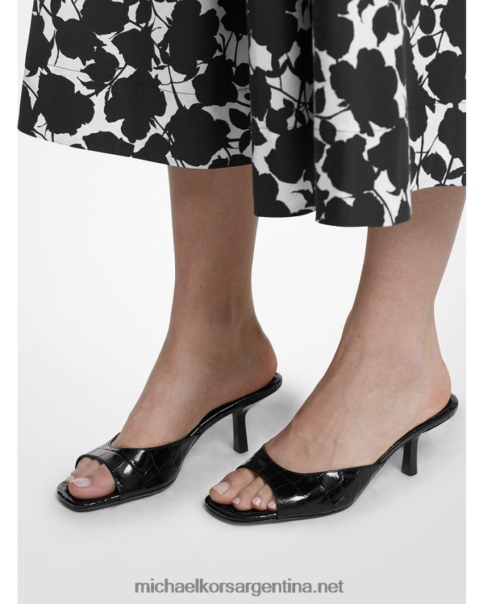 unisexo negro sandalia colección anita piel grabado cocodrilo Michael Kors T46HB03850