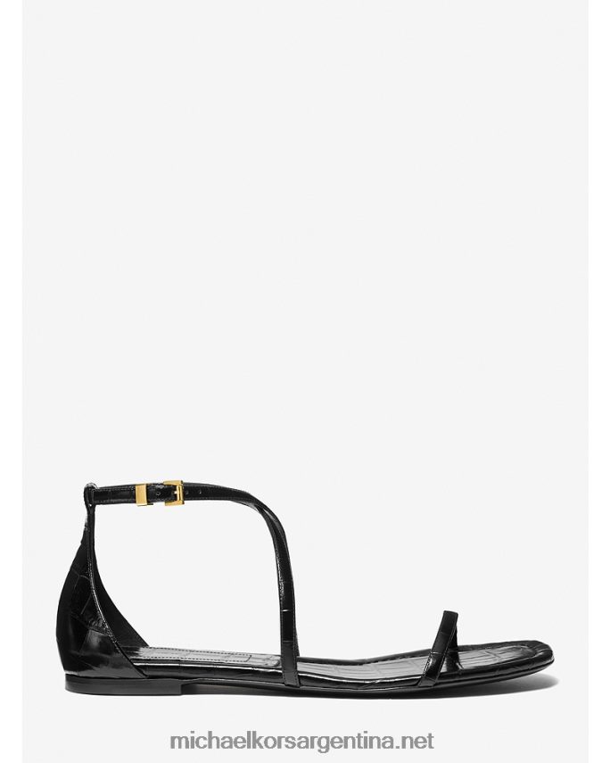 unisexo negro sandalia colección polly piel grabada cocodrilo Michael Kors T46HB03827