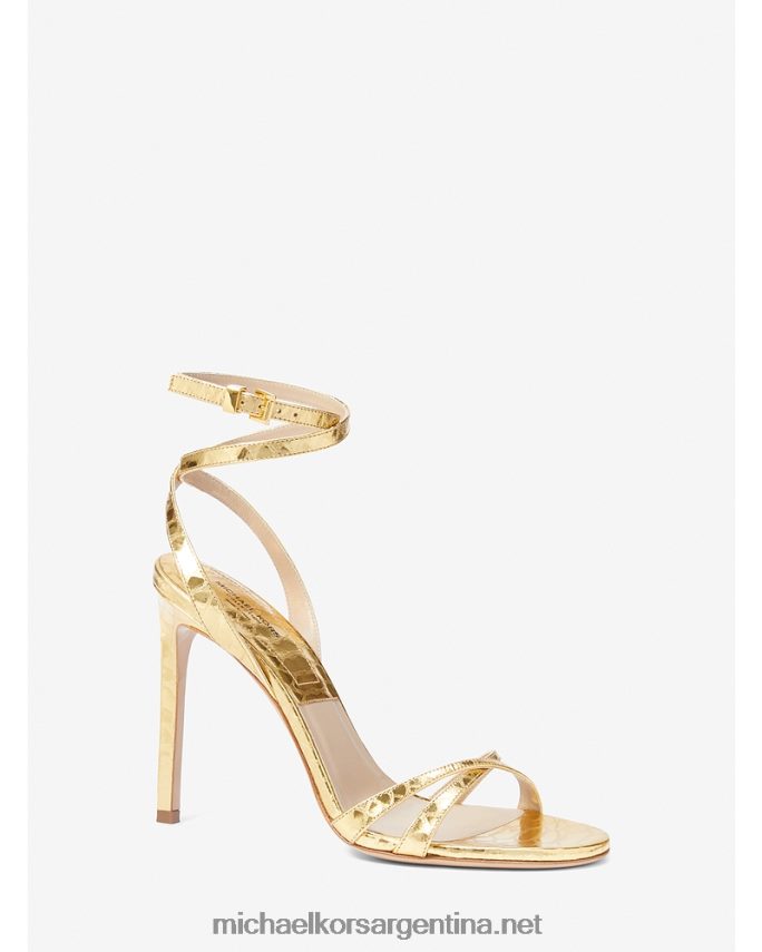 unisexo oro sandalia colección chrissy de piel grabada pitón metalizado Michael Kors T46HB03819