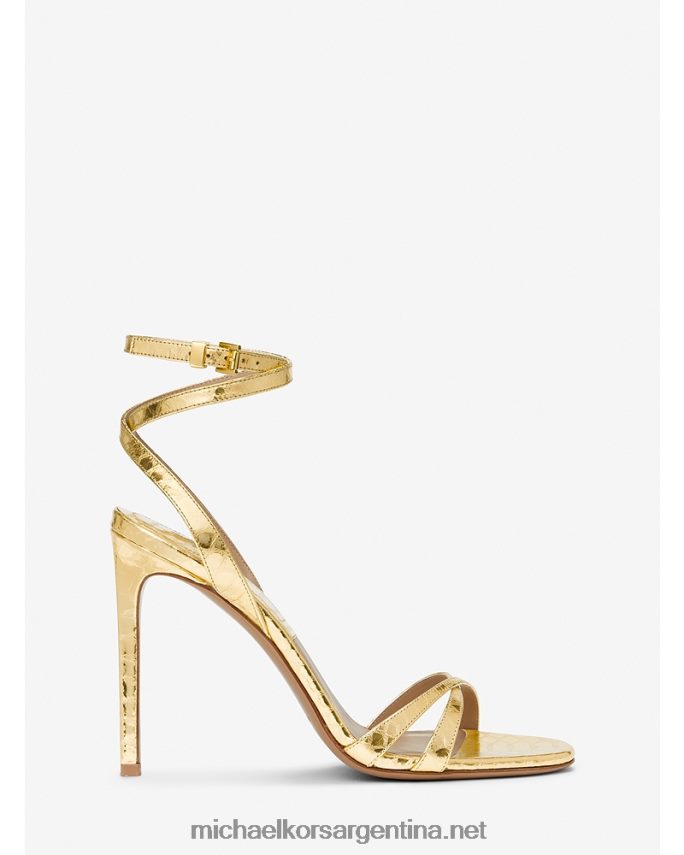 unisexo oro sandalia colección chrissy de piel grabada pitón metalizado Michael Kors T46HB03819