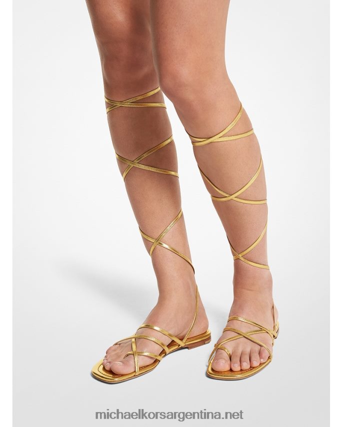 unisexo oro sandalia gladiadora colección jade piel metalizada Michael Kors T46HB03822