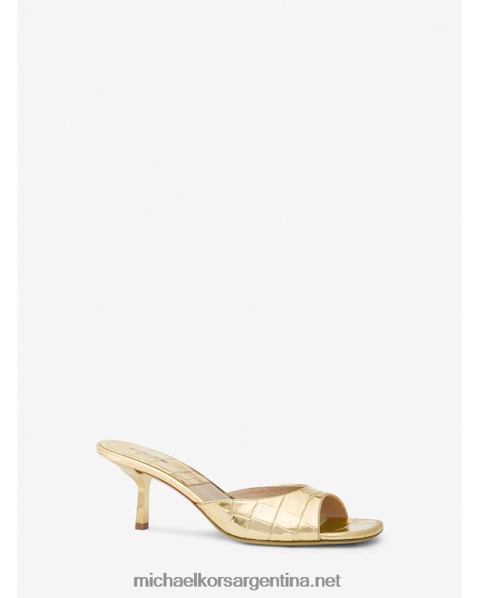 unisexo oro sandalias collection anita metalizadas con cocodrilo en relieve Michael Kors T46HB03831