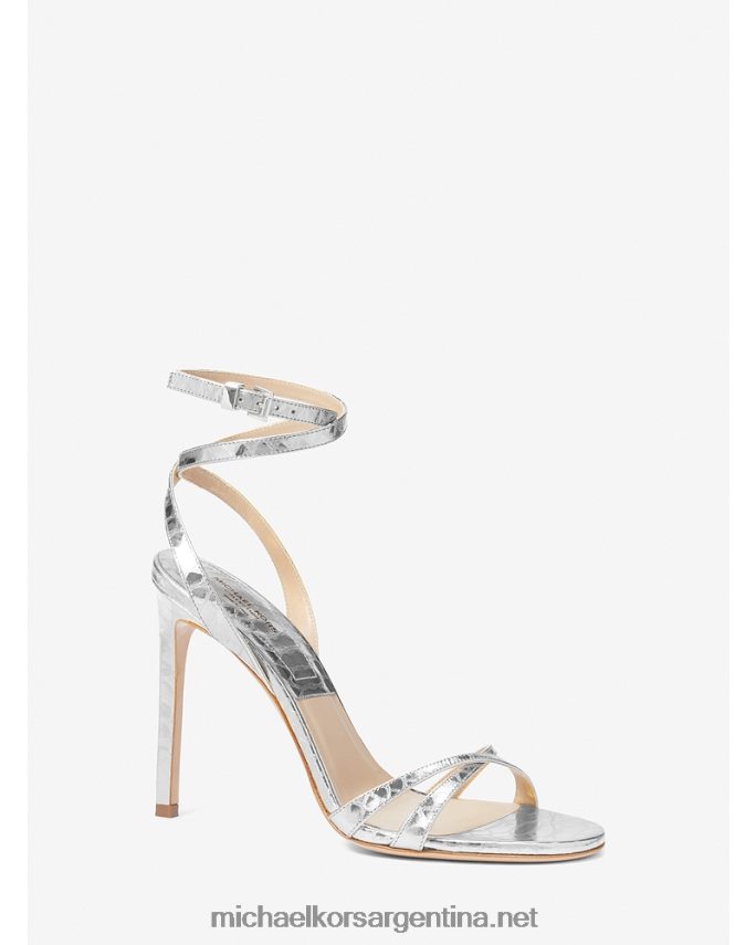 unisexo plata sandalia colección chrissy de piel grabada pitón metalizado Michael Kors T46HB03820