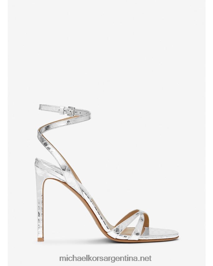 unisexo plata sandalia colección chrissy de piel grabada pitón metalizado Michael Kors T46HB03820