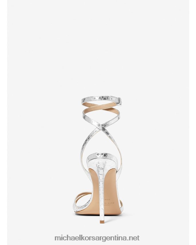 unisexo plata sandalia colección chrissy de piel grabada pitón metalizado Michael Kors T46HB03820