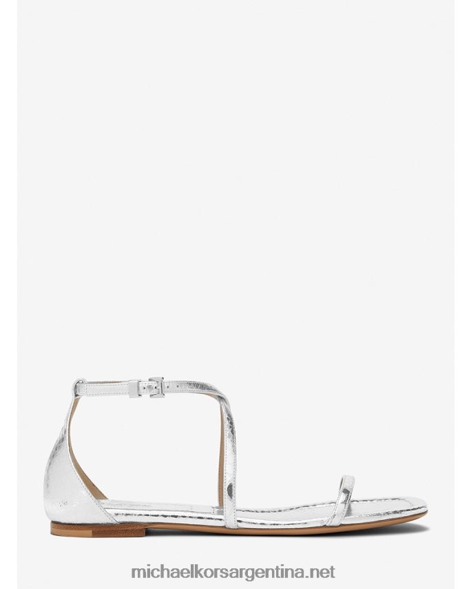 unisexo plata sandalia polly de piel grabada en pitón metalizado collection Michael Kors T46HB03830